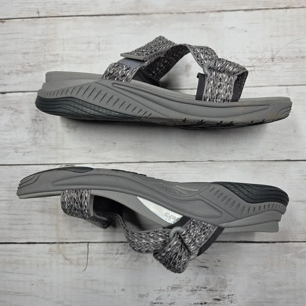 Dansko Rosette Sandals Womens 37‎ Grey Sporty Adjustable Strap Comfort Slides
